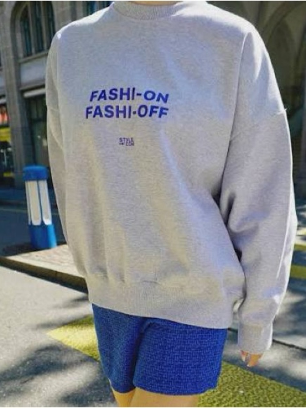Zara Fashi-On Fashi-Off Gray Crewneck Sweater